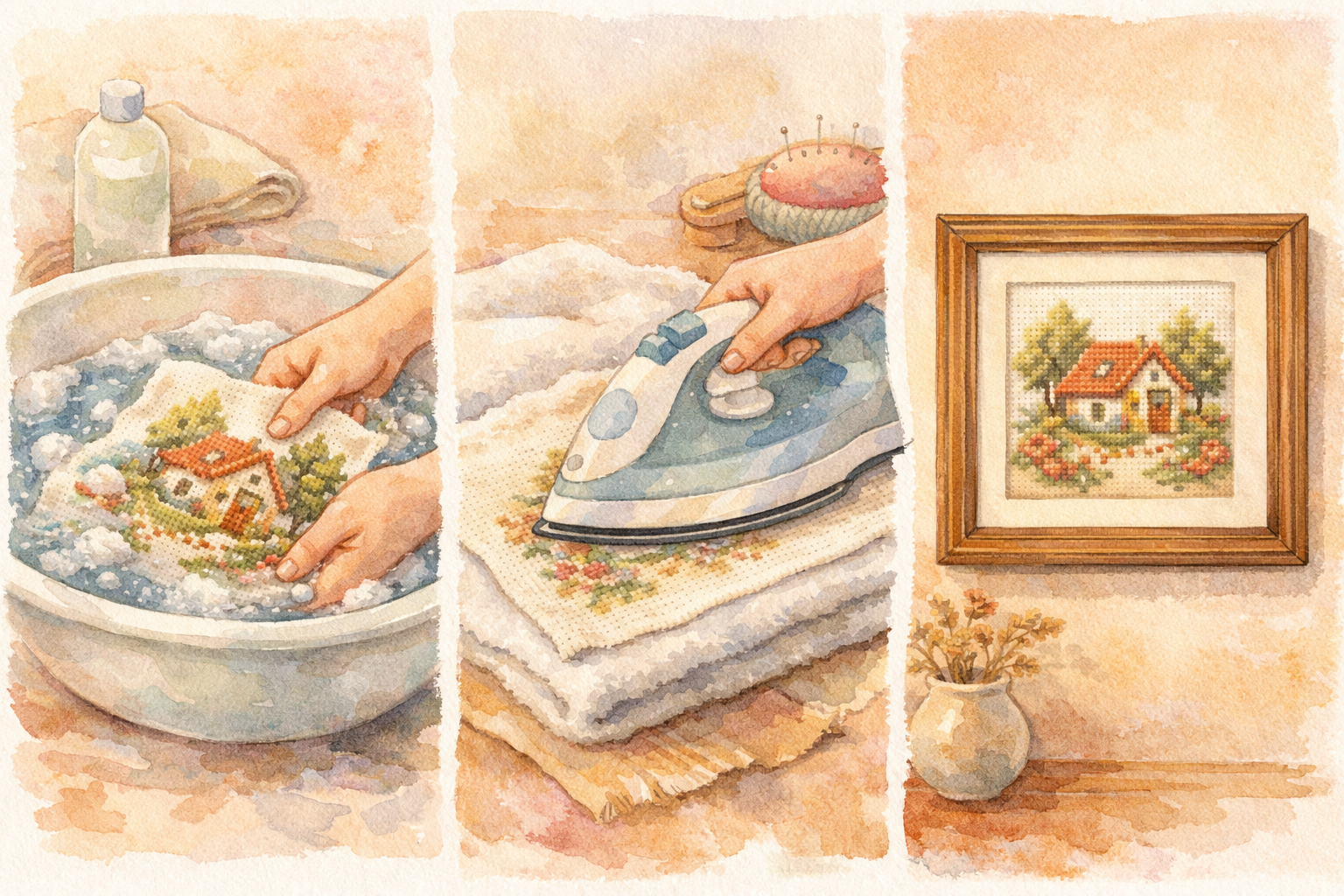 How to Wash, Finish, and Frame Your Cross-Stitch